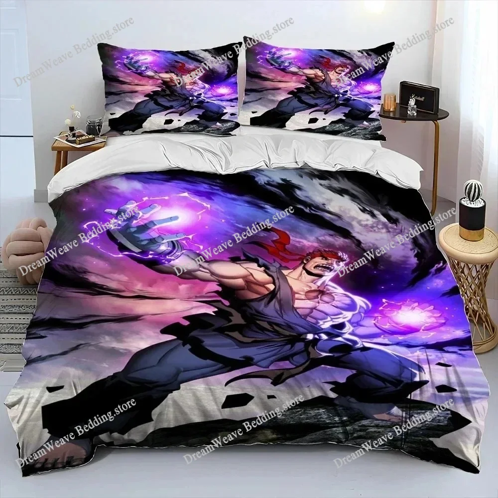 

3D Print Street Fighter Retro Game Bedding Set Duvet Cover Bed Set Quilt Cover Pillowcase Comforter King Queen Size Boys Adult