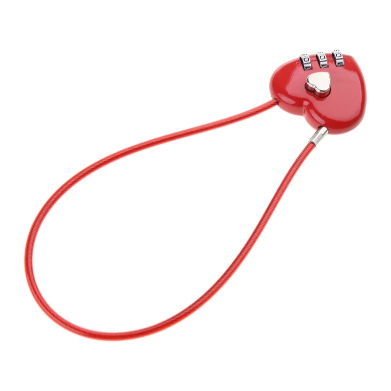 Love Password Lock Wire Rope Padlock Travel Bag Combination Lock Resettable Dropsale