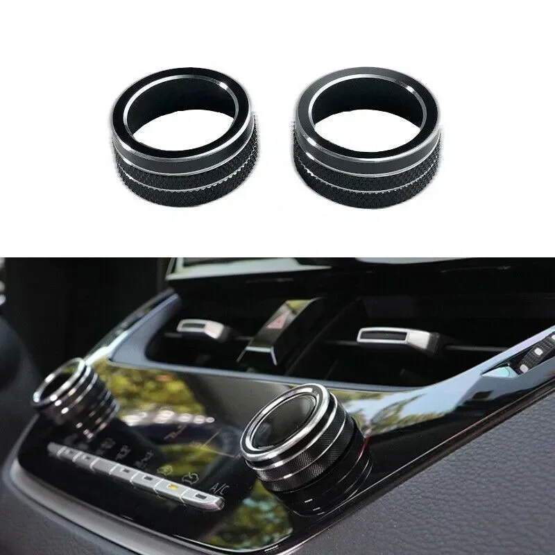 2 pçs para toyota corolla 2019-2021car ac botão de controle de clima guarnição botão capa acessórios automóveis carro ac botão de controle capa novo e
