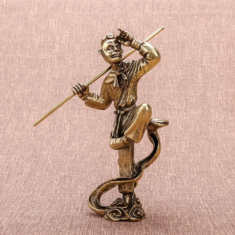 Brass Sun Wukong Burner Ornament Monkey King Fierce Victory Buddha Statue Incense Holder Home Craft Gift