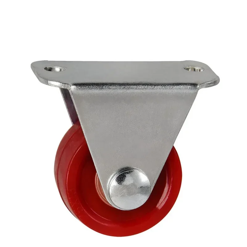 Red Plastic Rail Fixed Casters No noise Universal Wheel With Brake Small Cart Furniture Replacement Caster Hardware Accessories