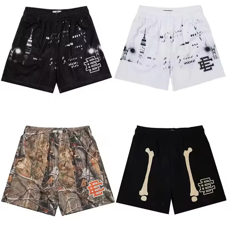 

2025 New Summer EE Eric Emanuel Basic Mesh Short Classic Floral Printed Gym Shorts Men's Gym Basketball Sports Beach Shorts