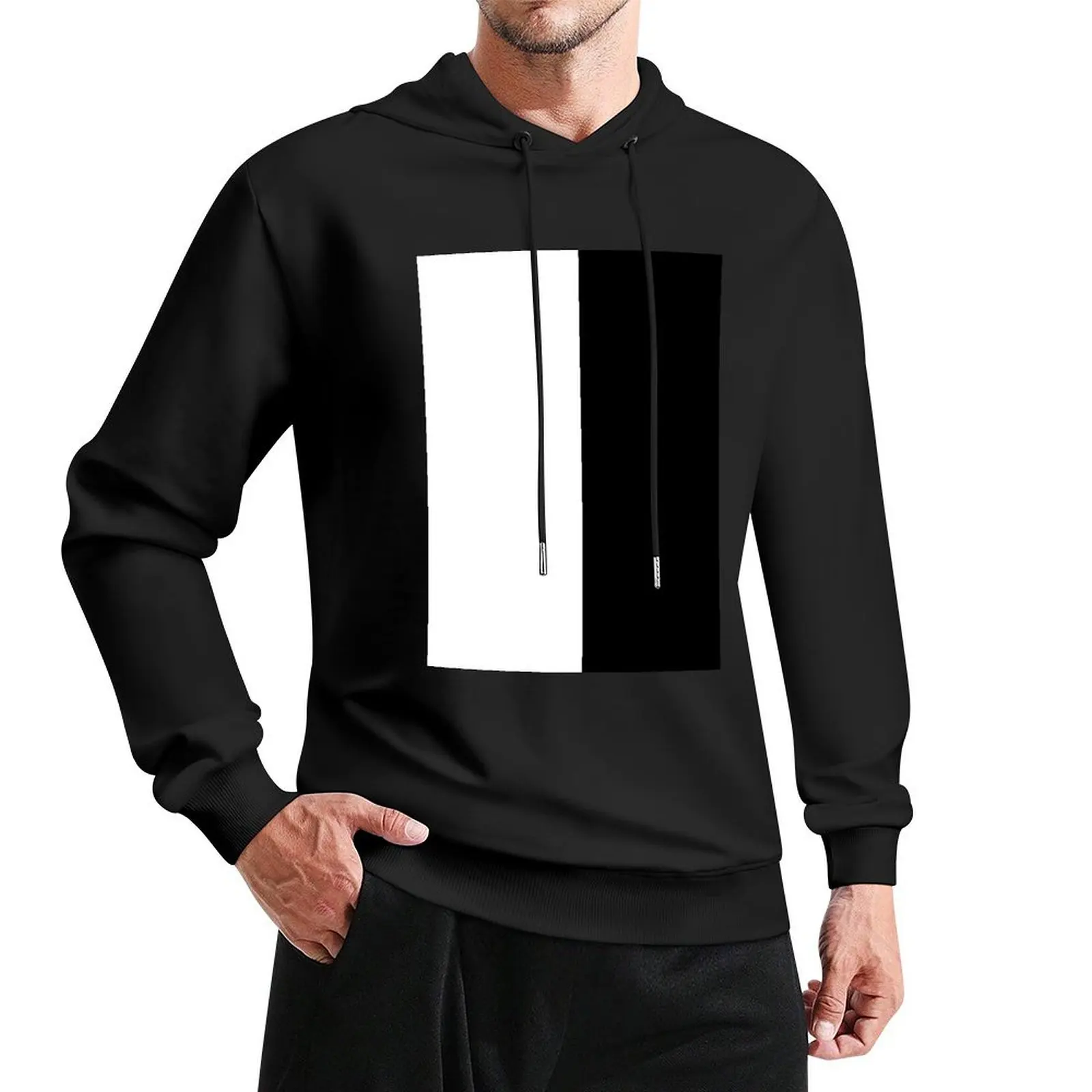 

Half White Half Black A-Line Dress Pullover Hoodie men's sweat-shirt set korean style clothes men's clothing hoodie graphic