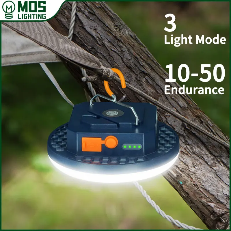 MOSLIGHTING Camping Lantern Rechargeable Portable Flashlight Emergency Night Market Light Outdoor Camping Bulb Hanging Tent Lamp