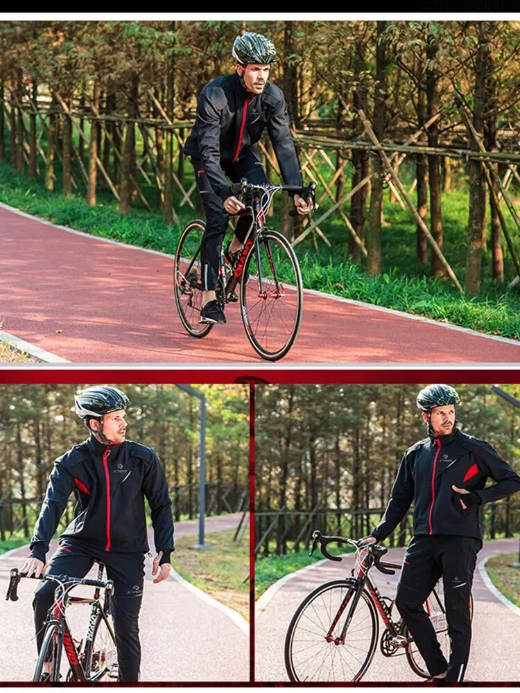 AliExpress X-TIGER Men's Thermal Cycling Suit Outdoor Sports Windproof Cycling Jacket Coat Winter Fleece Bicycles Clothing MTB Jerseys