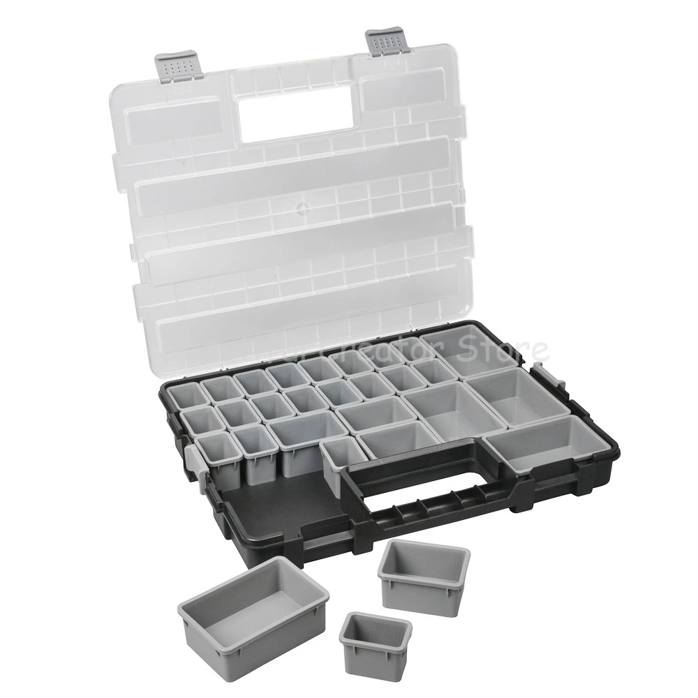 Stacking Tool Box Organizer Box Protable Hardware Tool Storage box Garage Plastic Toolbox Parts Suitcase Screws tool Case box