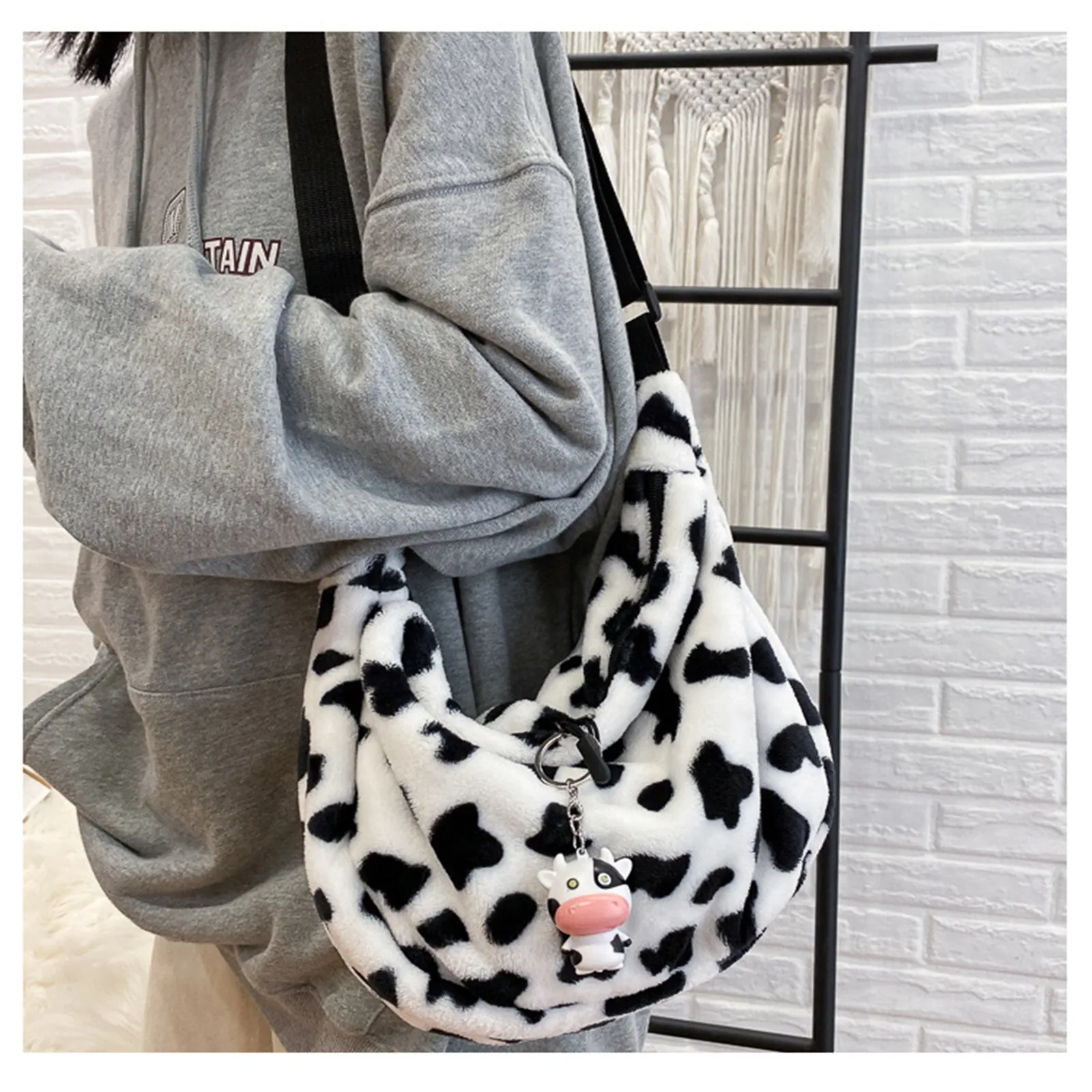 Cow Pattern Elegant Design Women Tote Handbags Casual Large Capacity Ladies Shoulder Bag Simple Fashion Female Messenger Bags