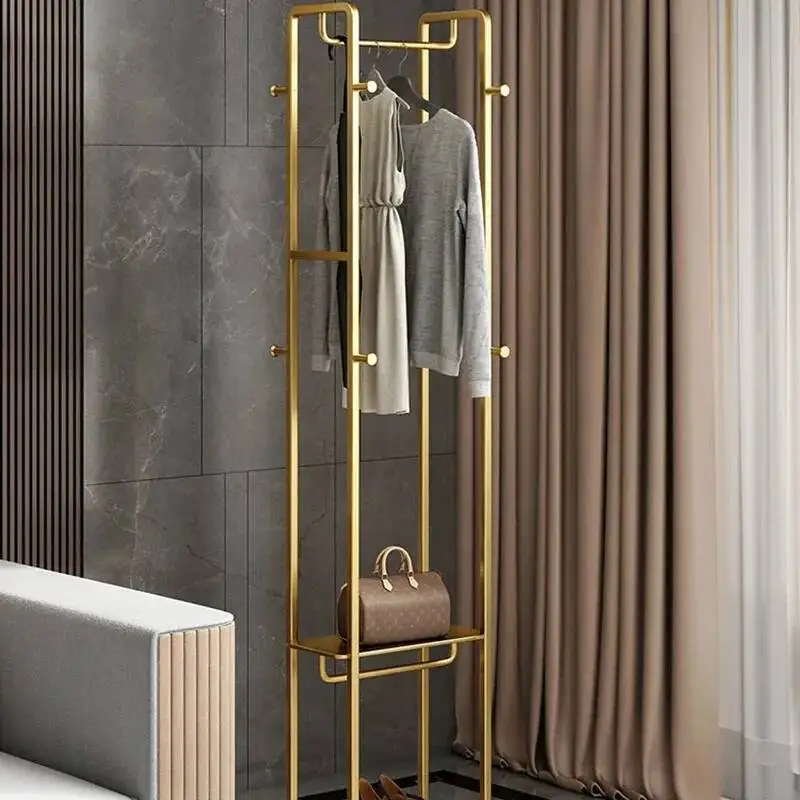 Foldable Floor Coat Rack Standing Metal Hanging Shelf Clothes Rack Storage Multi-hanger Entrance Hall Porte Vetement Furniture