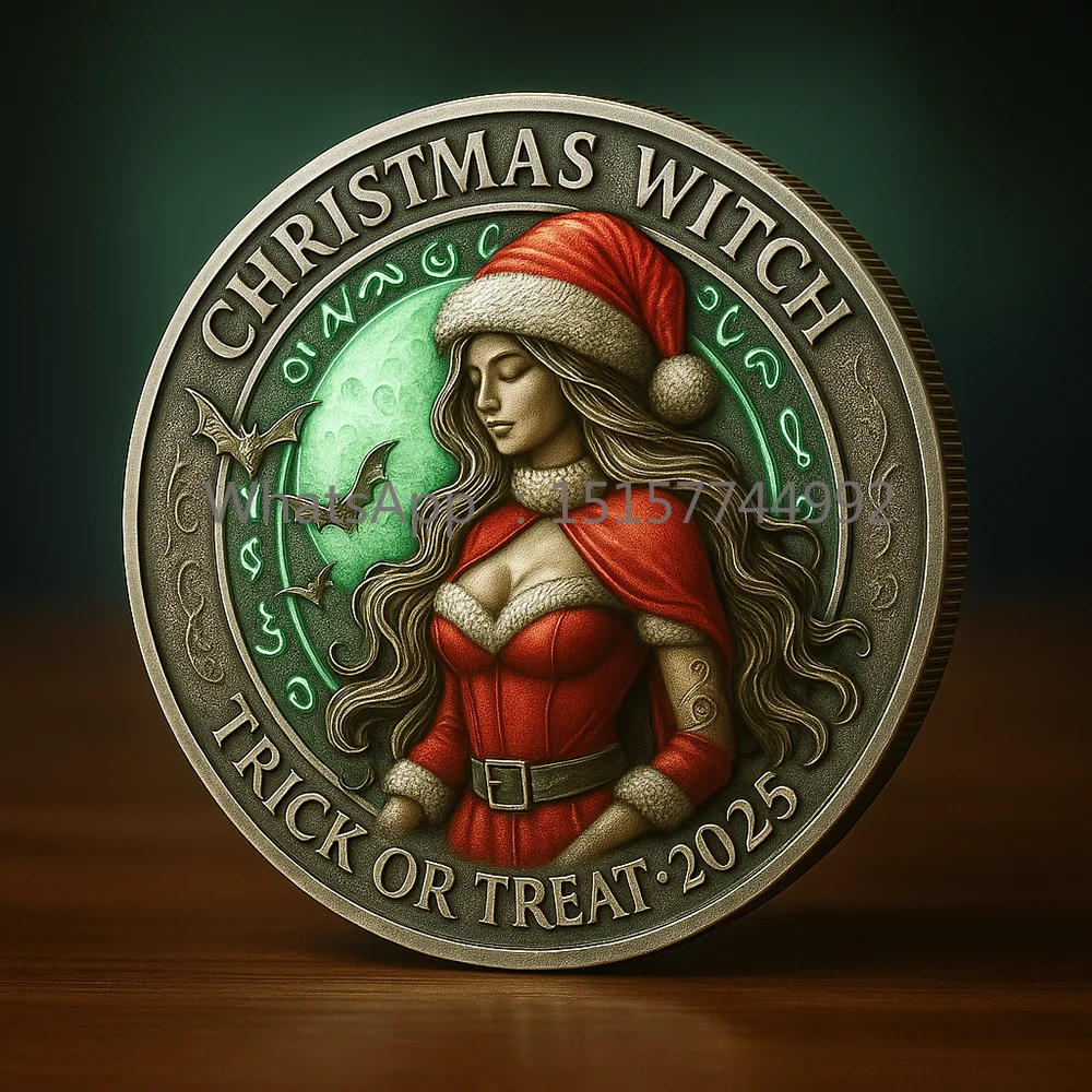Red Christmas Outfit Beautiful Girl Coin - Merry Christmas Decoration Collectible, Ideal Birthday Gift for Friends
