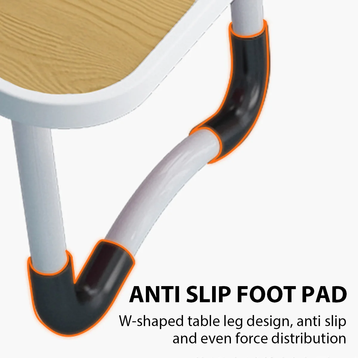 مكتب كمبيوتر محمول محمول للدراسة في السرير والمكتب مع فتحة تخزين للكمبيوتر اللوحي ودرج وحامل أكواب قابل للطي ومضاد للانزلاق #4