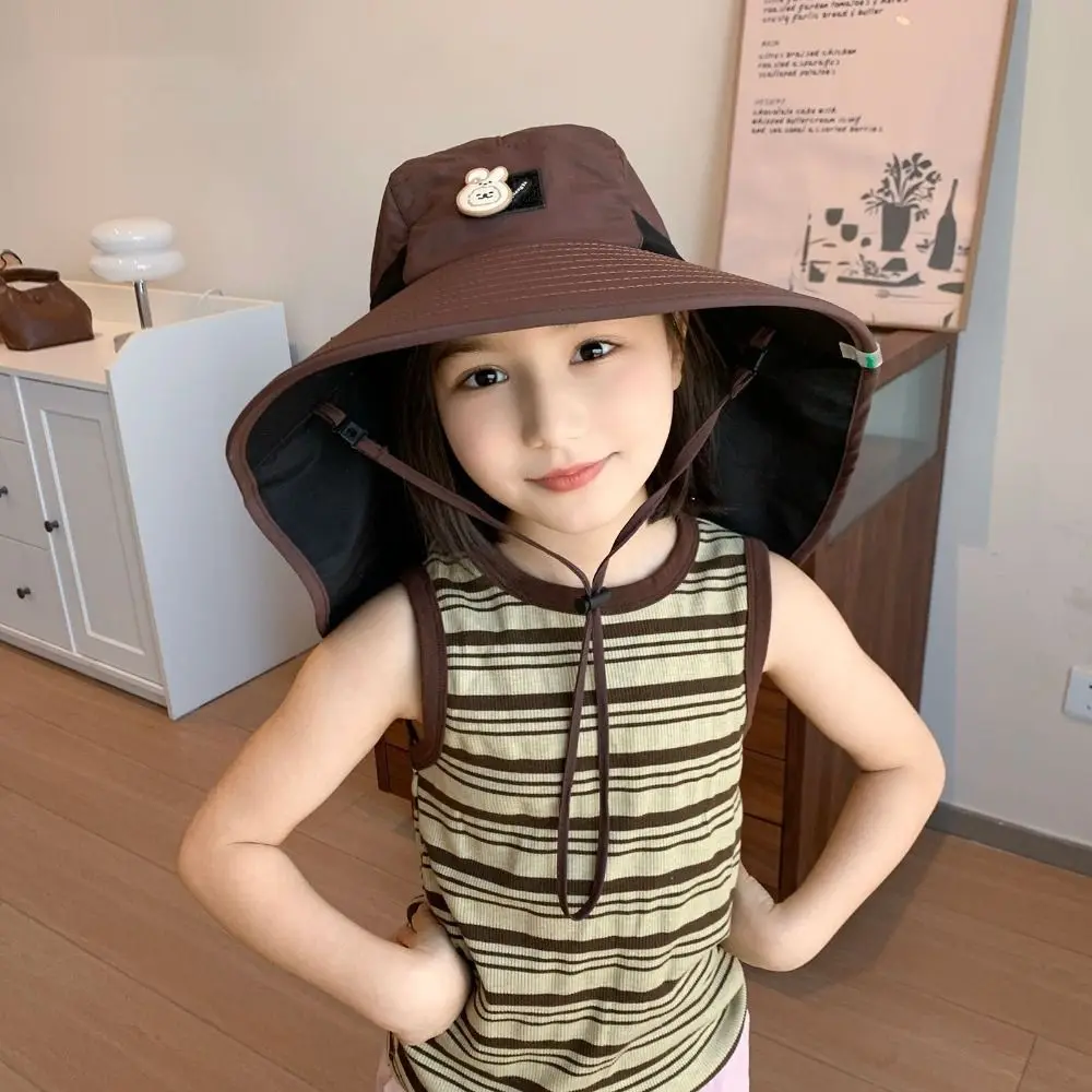 

Casual Big Brim Children's Sun Hat Breathable Sun-Shade Fisherman Hats UV Protection Camping Mountain Cap Spring and Summer