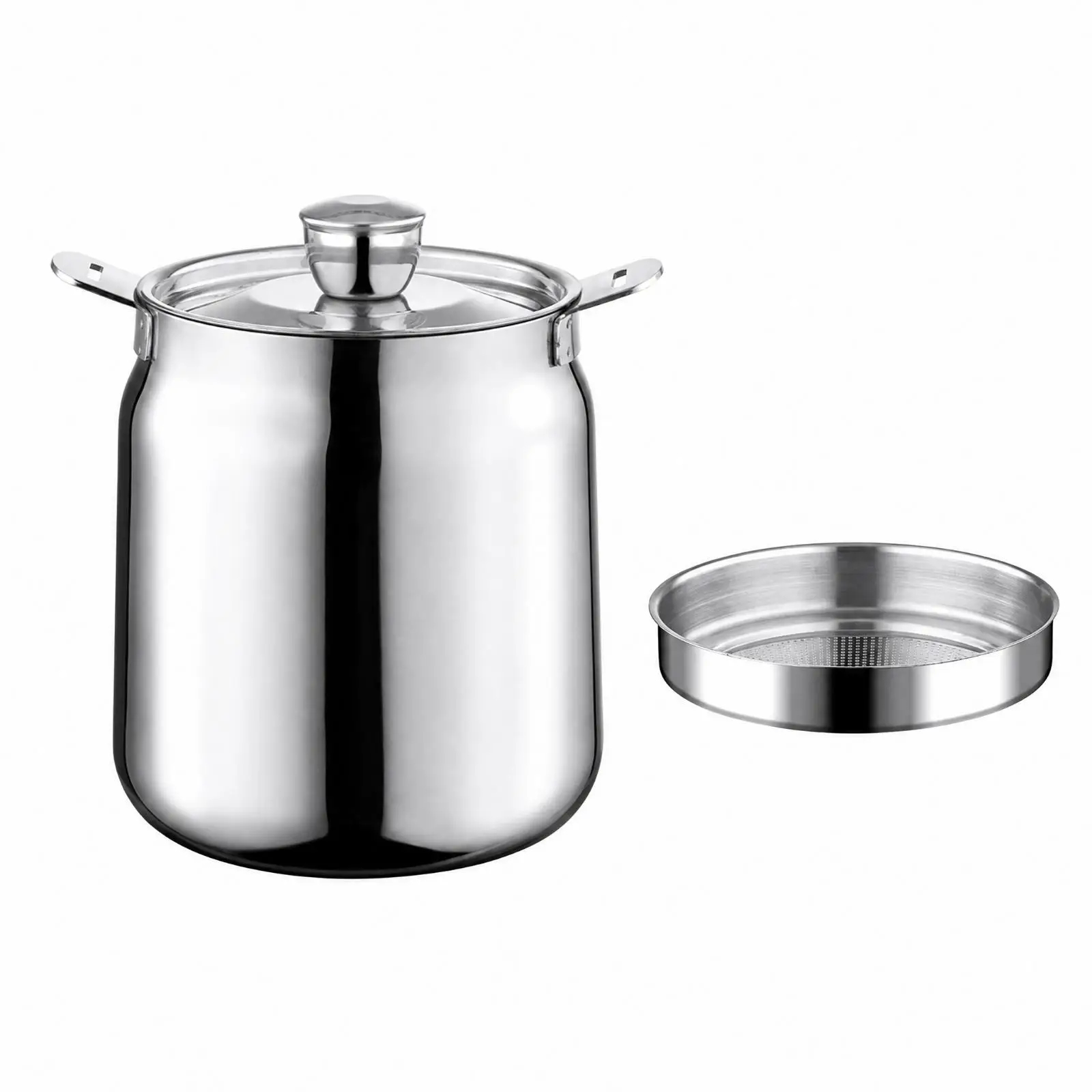 Grease Container Heat Resistant Stainless Steel Grease Container with Filter Mesh Cooking Oil Strainer Pot Easy to Clean view 2