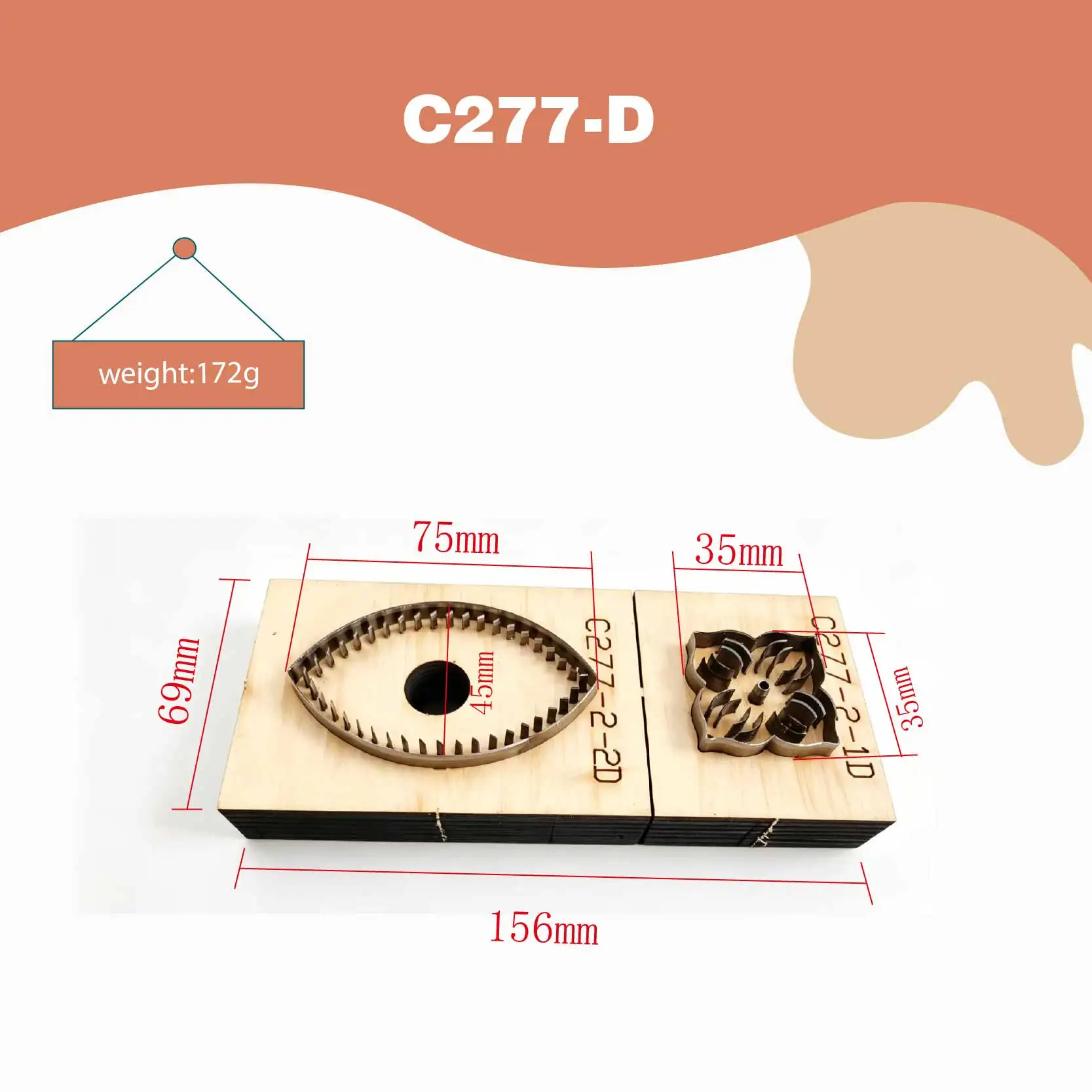 C277 Wooden Cutting Die Set for DIY Leather Goods Keychain Bag Charm Homemade Accessories Special Forming Template - view 6