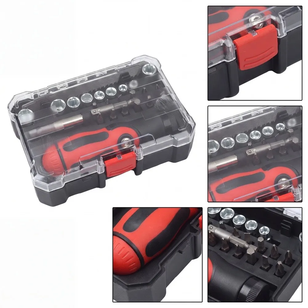 Multi-functional 26-in-1 Screwdriver Kit Featuring Quick Angle Adjustment For DIY Enthusiasts And Renters