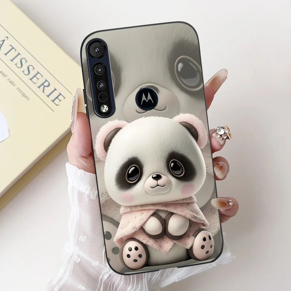 For Motorola One Macro Case Moto One Vison Cover XT1970-1 XT1970-2 Cute Cartoon Bowknot Soft Silicone Phone Case Shockproof Capa