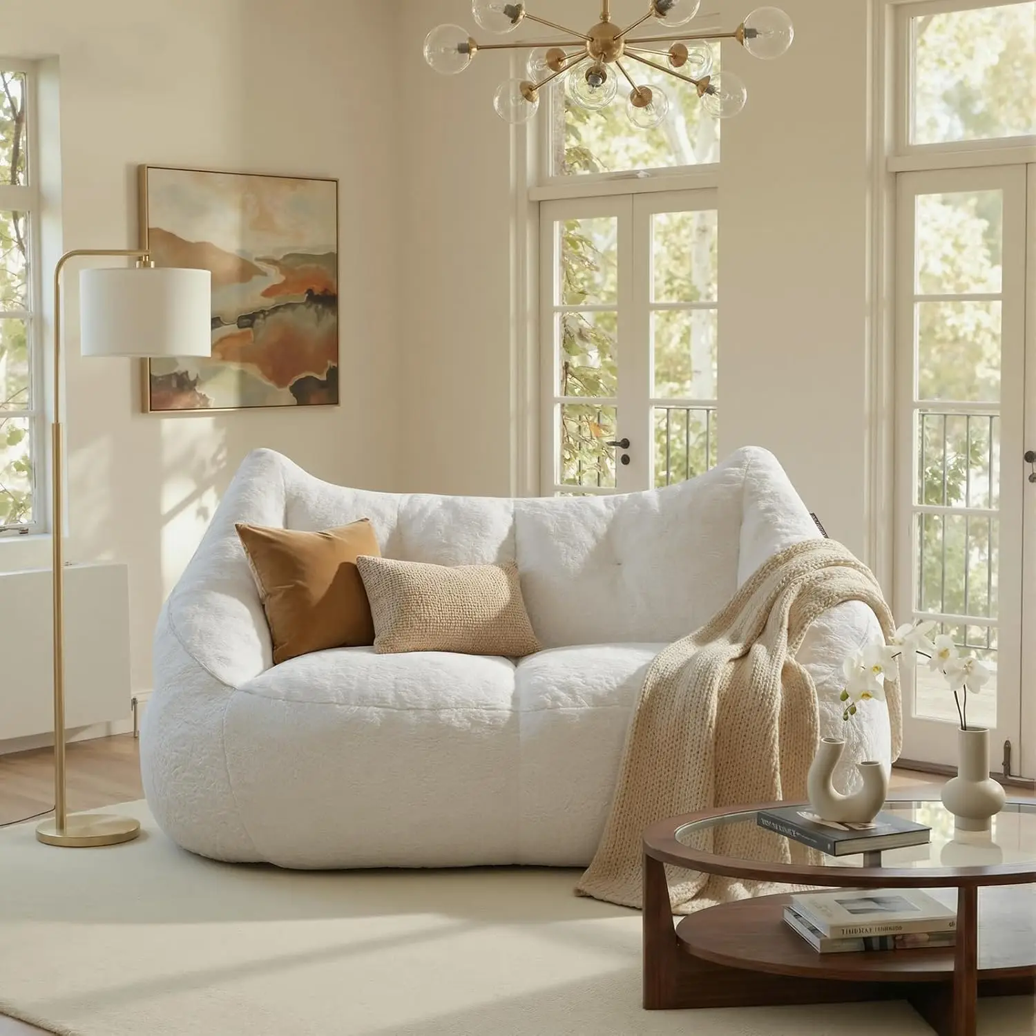 70.9" Oversized Bean Bag Loveseat Sofa 5