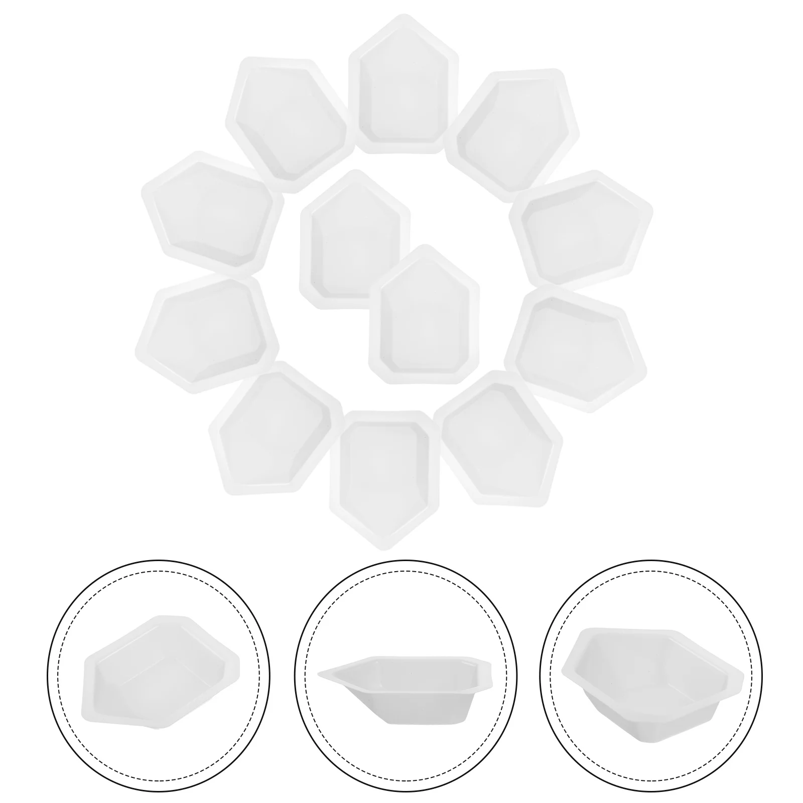 20 Pcs Tray Weighing Dish Laboratory Boats Reusable Dishes Aluminum Plastic Plates White