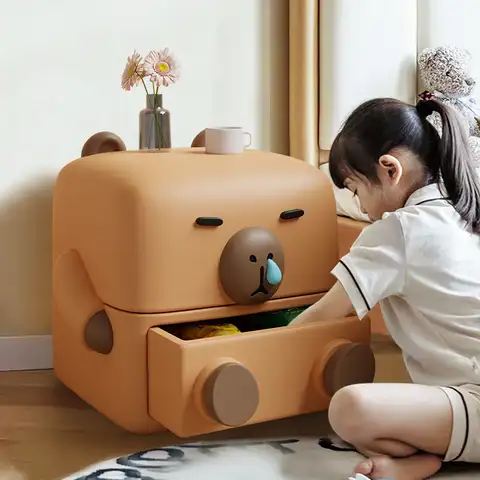 만화 침대 옆 테이블, 간단한 어린이 모던 홈 크림 보관 캐비닛, 침실 귀여운 침대 옆 캐비닛, 인기 판매