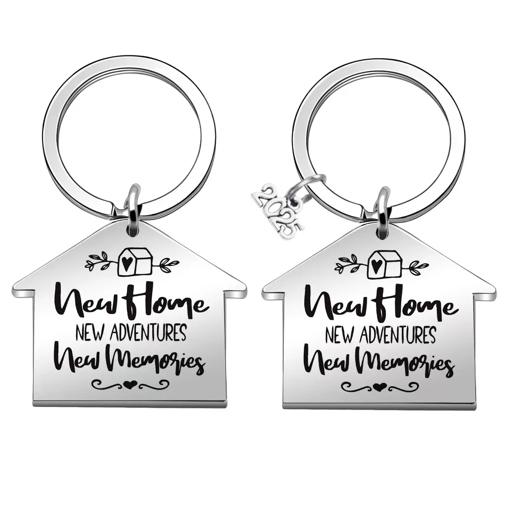 Новый дом, движущийся в новом доме, брелок для ключей, брелок из нержавеющей стали 2025, подарок для перемещения дома, оптовая продажа