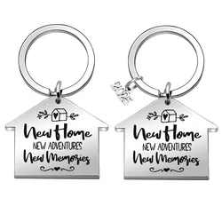 New Home Moving in New House Keychain 2025 Stainless Steel Keychain House Relocation Gift Wholesale