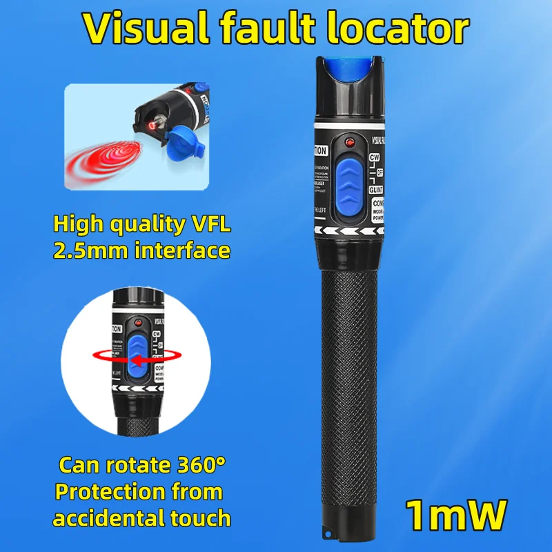 FTTH 1mW Visual Fault Locator SC/FC/ST 2.5mm Interface High Quality VFL Optical Fiber Test Tool Fiber Optic Cable Tester Pen