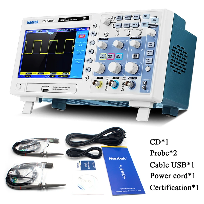 Hantek DSO5102P Digital Oscilloscope 100MHz 2 Channels 1GSa/s Real Time Sample Rate USB  Osciloscopio