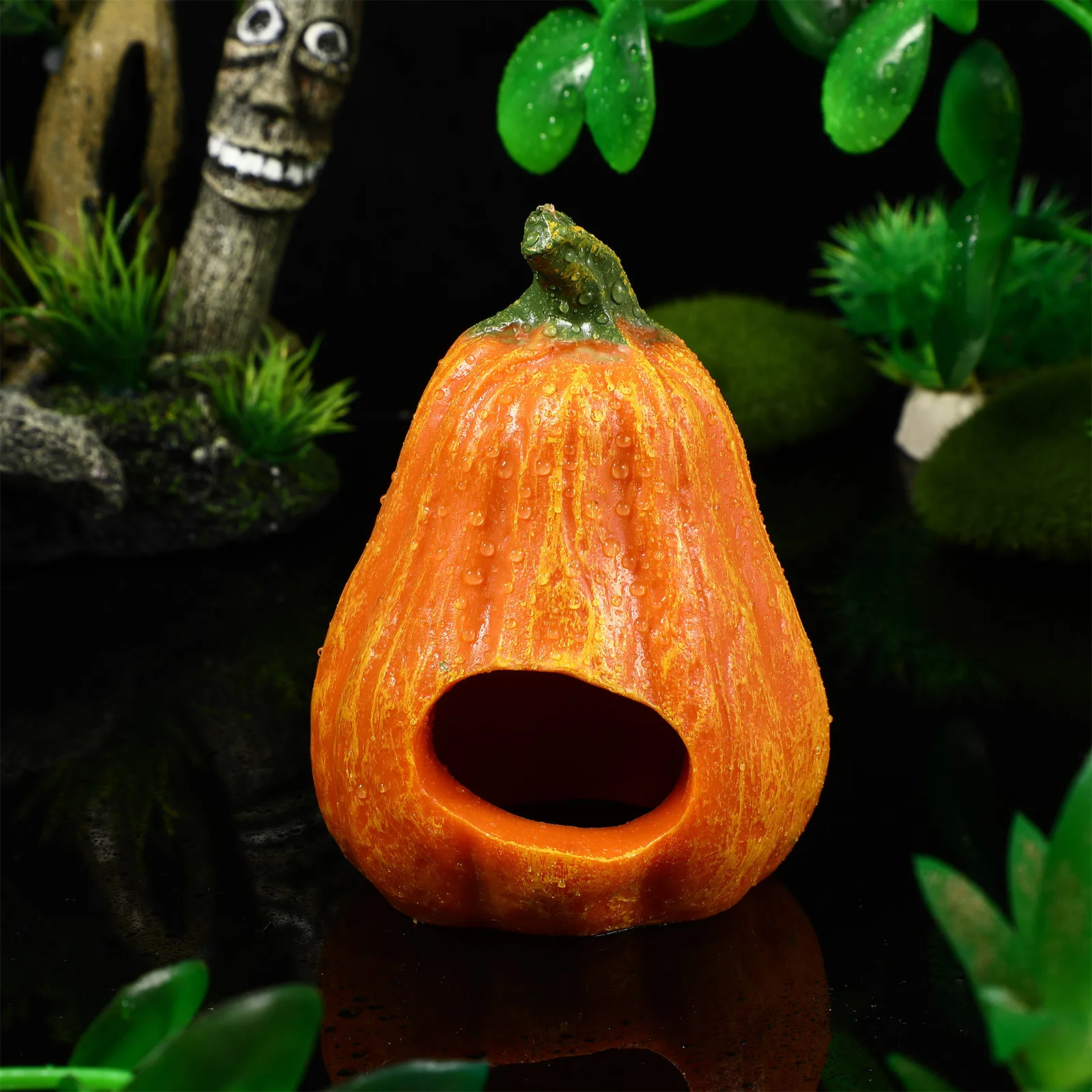

Durable Resin Pumpkin Fish Tank Habitat Aquarium Decoration Perfect Gift for Fish Shrimp Lovers Natural Living