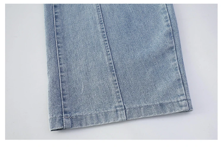 Schmal geschnittene, gebogene Jeans für Teenager-Mädchen, modische, gerade geschnittene Denim-Hosen, Kinder-Frühlingsjeans, Alter 5 bis 14 Jahre – Detail 15