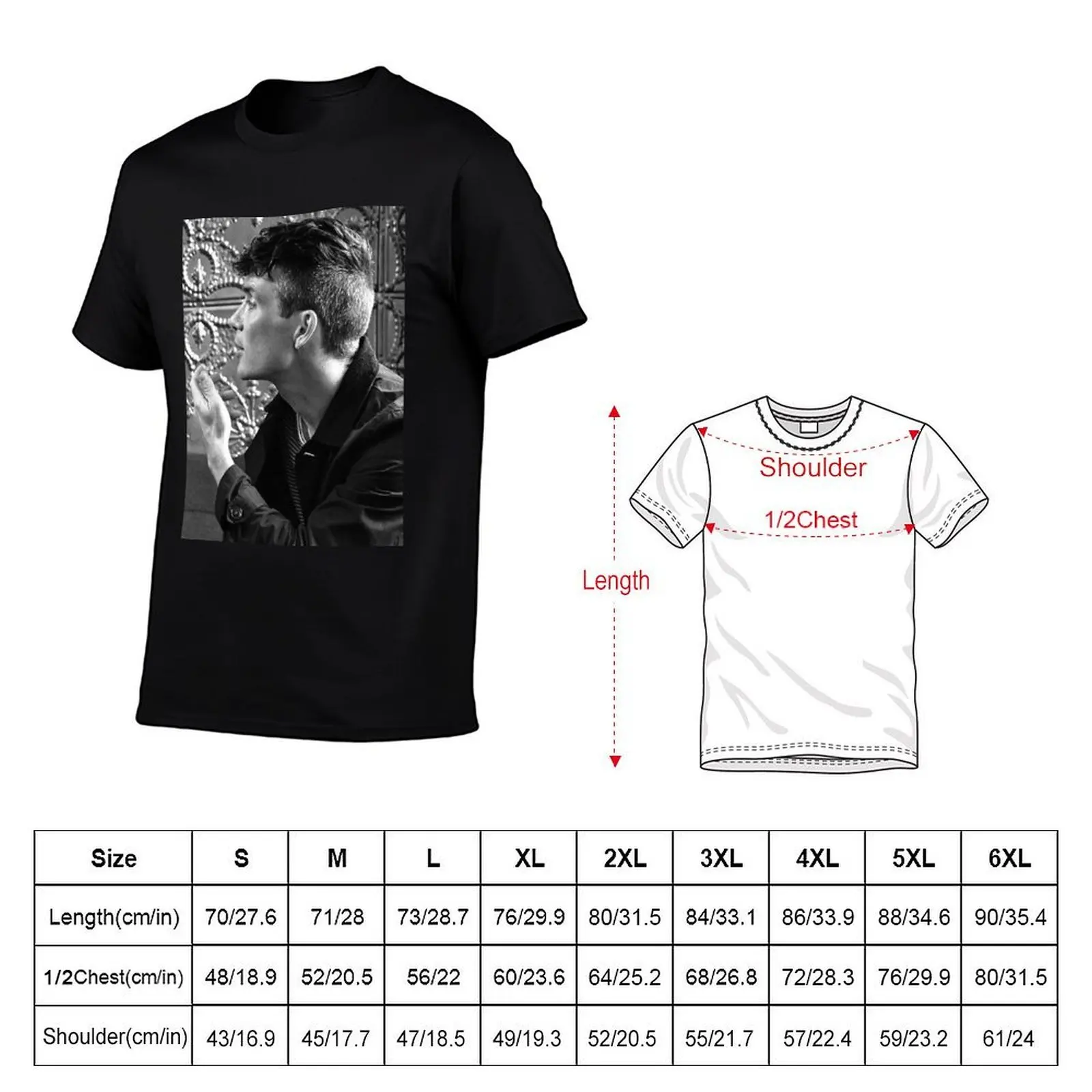 Cillian Murphy T-Shirt, Summer Casual Cotton Tee, Oversized Streetwear Tops, Vintage Graphic Print, Loose Fit Short Sleeve