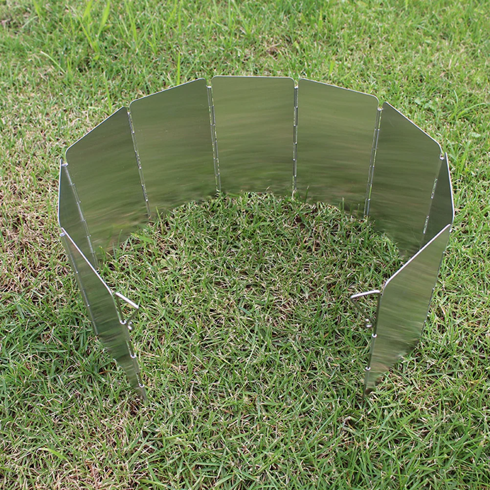

Aluminum Alloy Windscreen For Camping Stove Foldable Outdoor Cooking Shield For Hiking Picnic Barbecue Silver