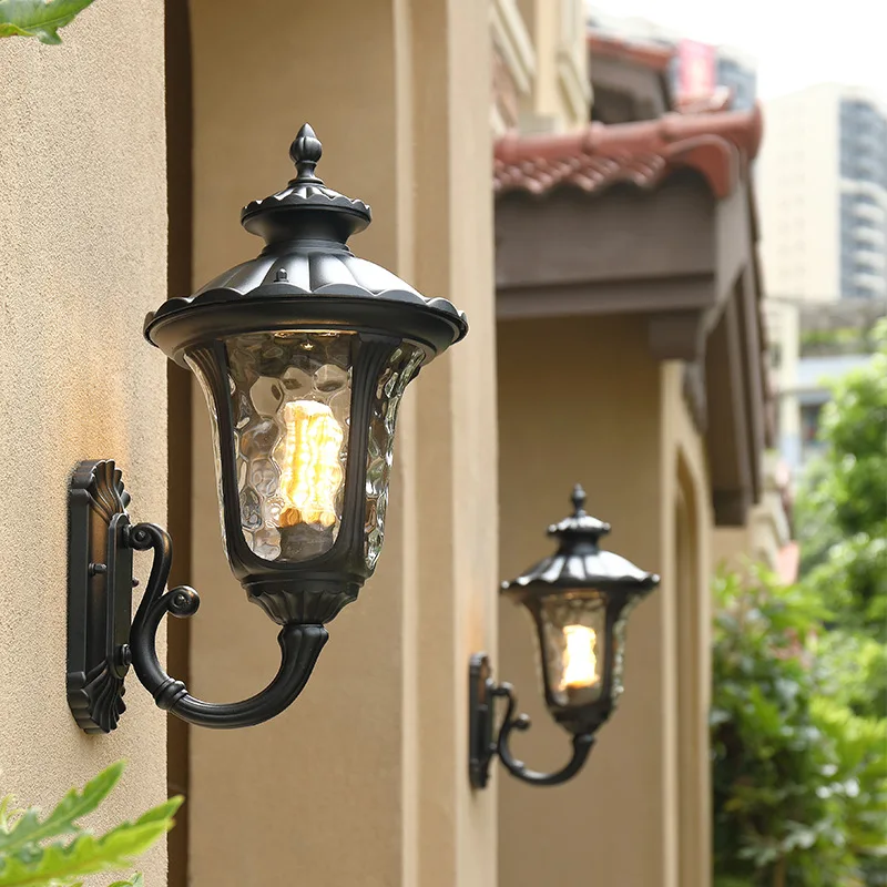 European Retro Outdoor Waterproof Wall Lamp Decoration Villa Courtyard Garden Balcony Living Room Aisle Corridor Lamp