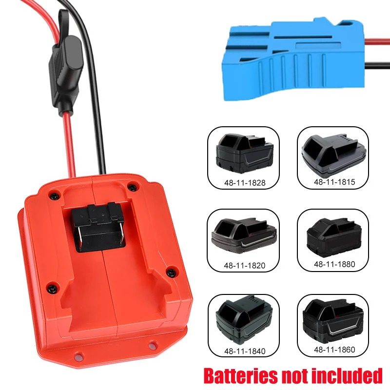 

Drive Wheel Adapter for DIY Remote Controlled Cars Compatible with For Milwaukee 18V Batteries with Fuse and Terminal Connectors