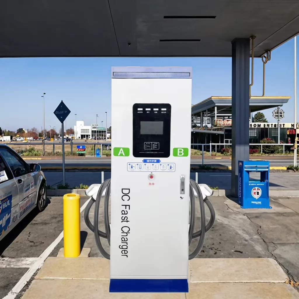 HIGH POWER DC EV CHARGING STATION 60-120KW FLOOR MOUNTED CHADEMO NACS CCS2 OCPP2.0.1 4G REMOTE CONTROL IP55 NEW FAST CHARGER