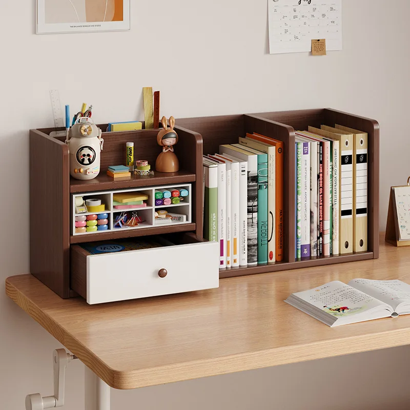 Sturdy Storage Holders Durable Vertical MultiLayered Bookshelves Space Saving Bookshelf Desktop Office Round Edge Household