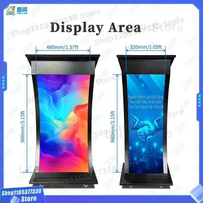 Portable LED Screen Display HDR10+ Full Color Digital Podium for Conference Waterproof Intelligent Desktop TV Mobile High