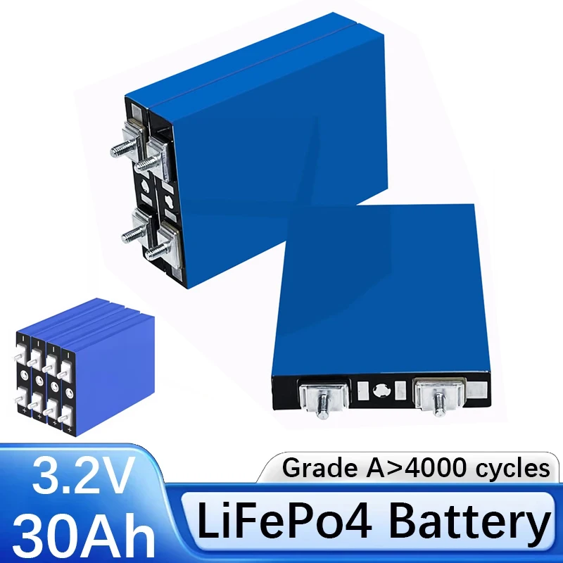 

1-4 шт. 3,2 В 30 Ач LiFePO4 аккумуляторная батарея Литий-железо-фосфатный глубокий цикл для Diy 12 В 24 В 36 В 48 В солнечной энергии ИБП мощность