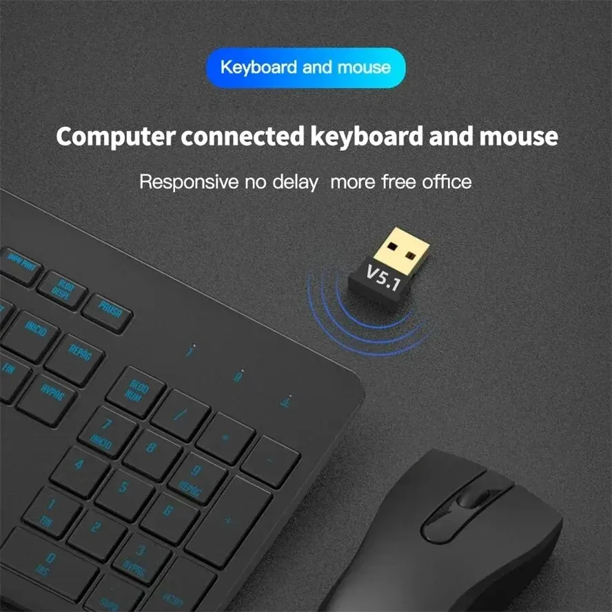 USB Bluetooth 5.1 Adapter Transmitter Receiver Bluetooth Audio Bluetooth Dongle Wireless USB Adapter for Computer PC Laptop