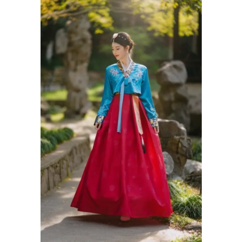 Korean traditional court lady Korean dress long two-piece ethnic style performance costume set