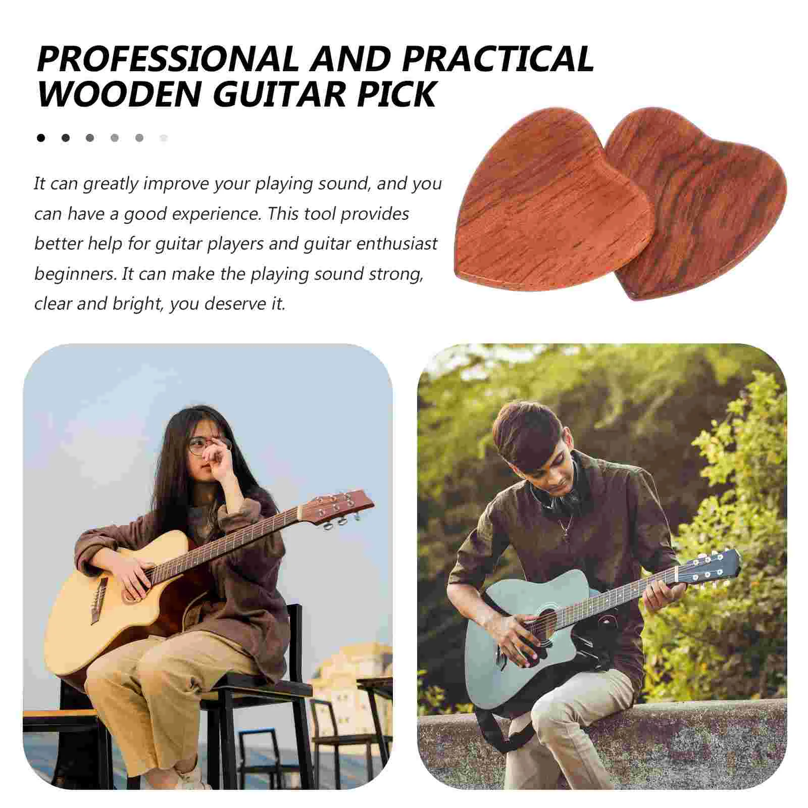 Guitar Stand Heart Shaped Picks Bass Portable for Electric Acoustic Heart-shaped Natural Plectrum