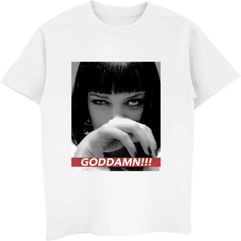 Summer Men  Fashion Casual Comfortable Breathable Graphic Tshirts Camisetas Mia Wallace Quentin Movie Pulp Fiction T Shirts