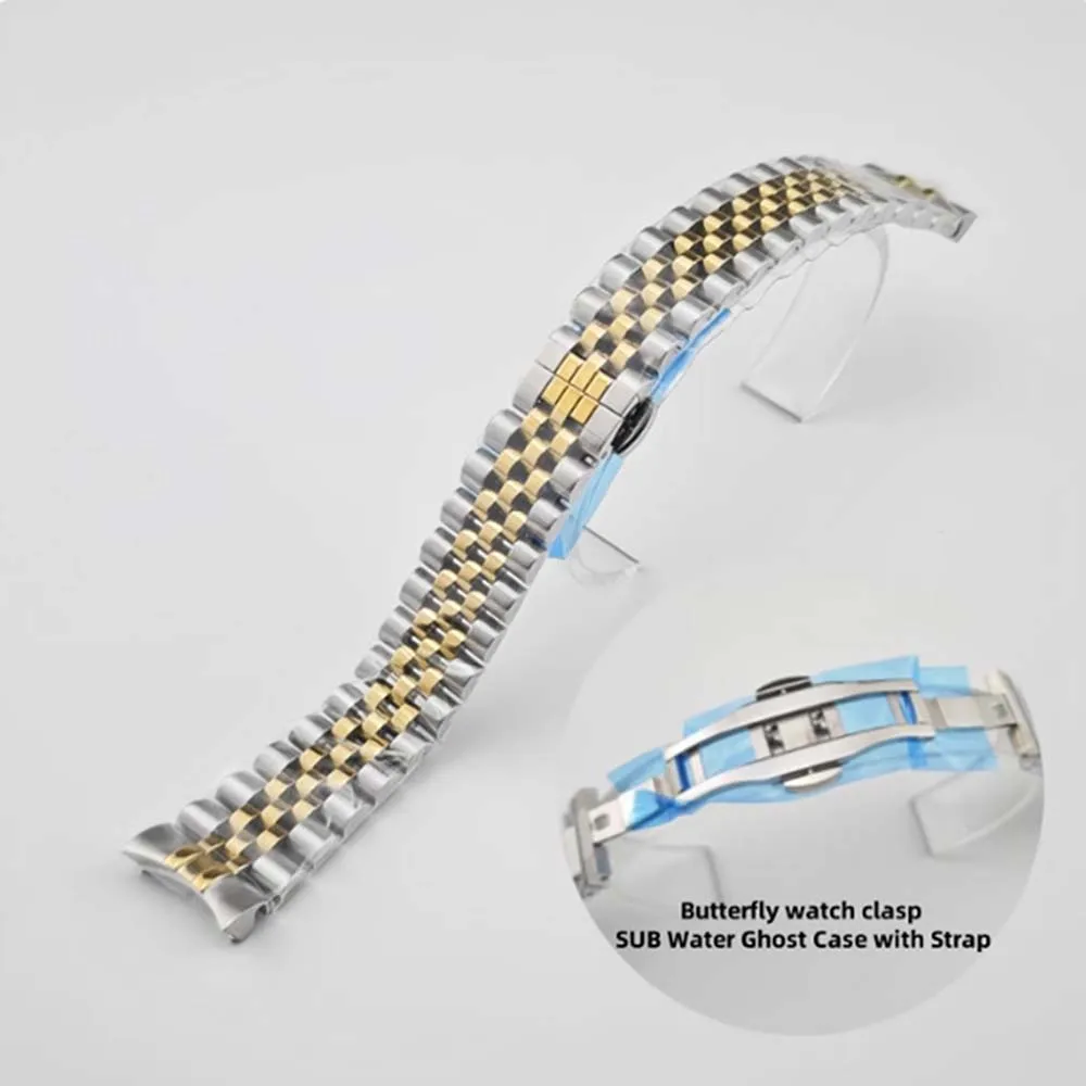 استبدال الفولاذ المقاوم للصدأ حزام فراشة المشبك 20 مللي متر حزام الساعات انفصال ربط سوار ساعة DIY جزء #6