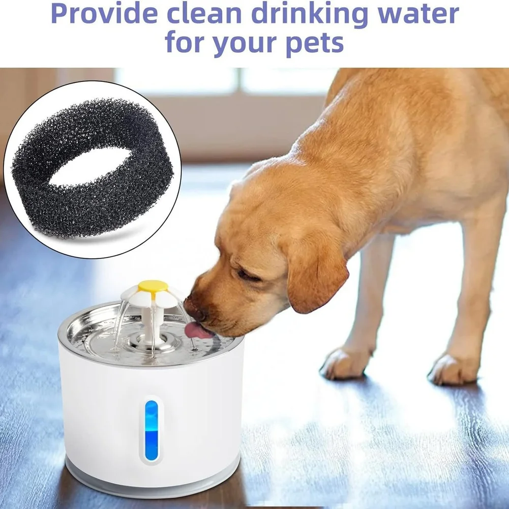 Sponge Filter Cartridge Compatible with 2.2L and 2.5L Pet Water Fountains Featuring Stainless Steel Construction