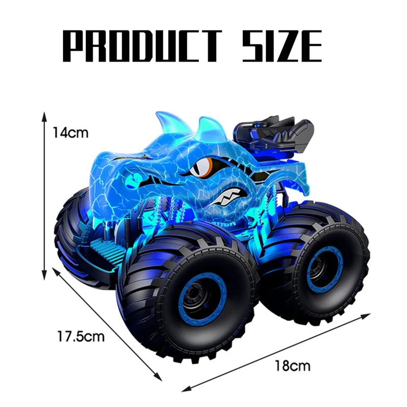 리모컨 공룡 자동차 장난감 RC 트럭, 어린이 소년용 장난감, 2.4Ghz RC 트럭, 빛 소리, 지형 충전식 RC 자동차