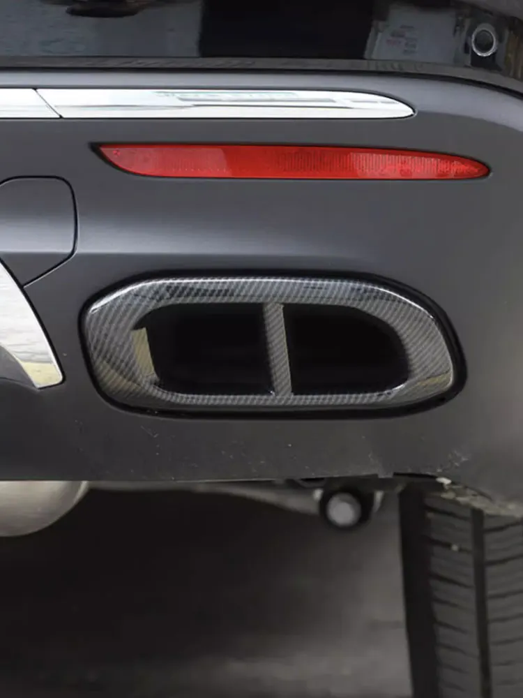 

Car Muffler Exhaust Pipe Tail Cover Trim For Mercedes Benz GLE350 GLE450 GLC GLS W167 X253 X167 2020 Carbon Fiber Texture 2pcs