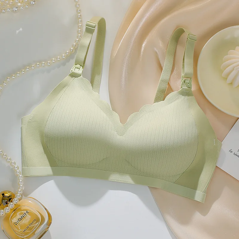Front-Open Nursing Teenager Girl's Bra Seamless Anti-Sag Back Hook Thin Womans Brassiere Moisture Wicking Postpartum Ladies Bra
