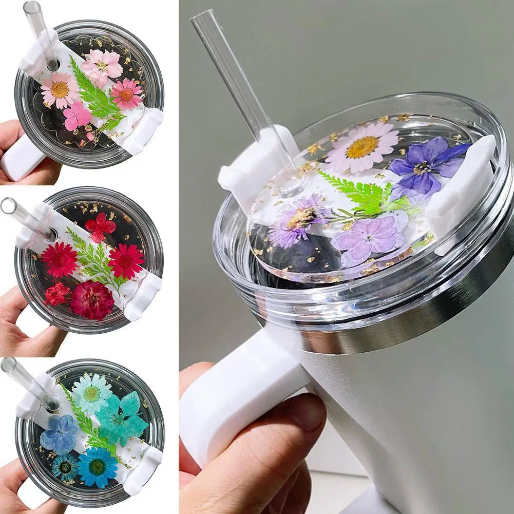 

Exquisite Dried Flower Lid For Stanley Cup Lid Silicone Dried Flower Lid For Stanley 40oz Water Cup Accessories
