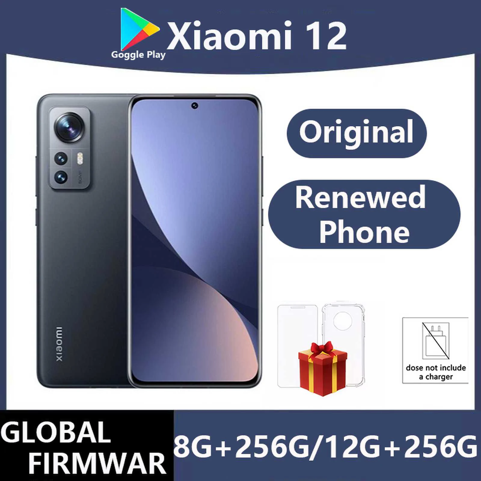Global firmware Xiaomi 12 Smartphone Qualcomm Snapdragon 8 Gen1 50MP 32MP No Charger Used Phone Xiaomi MIX 4 120hz Screen