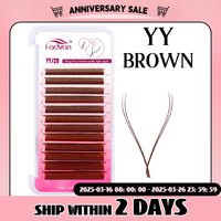 Fadvan Color YY Lashes YY Shape Eyelashes Extension Red Pink Blue Purple Green Soft Natural