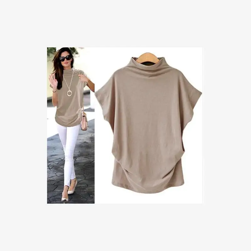 

Street Sle Cotton T-irt Women's Summer Faion Casual Loose Fit round Ne ort Sve Color Top Wi Bestseller