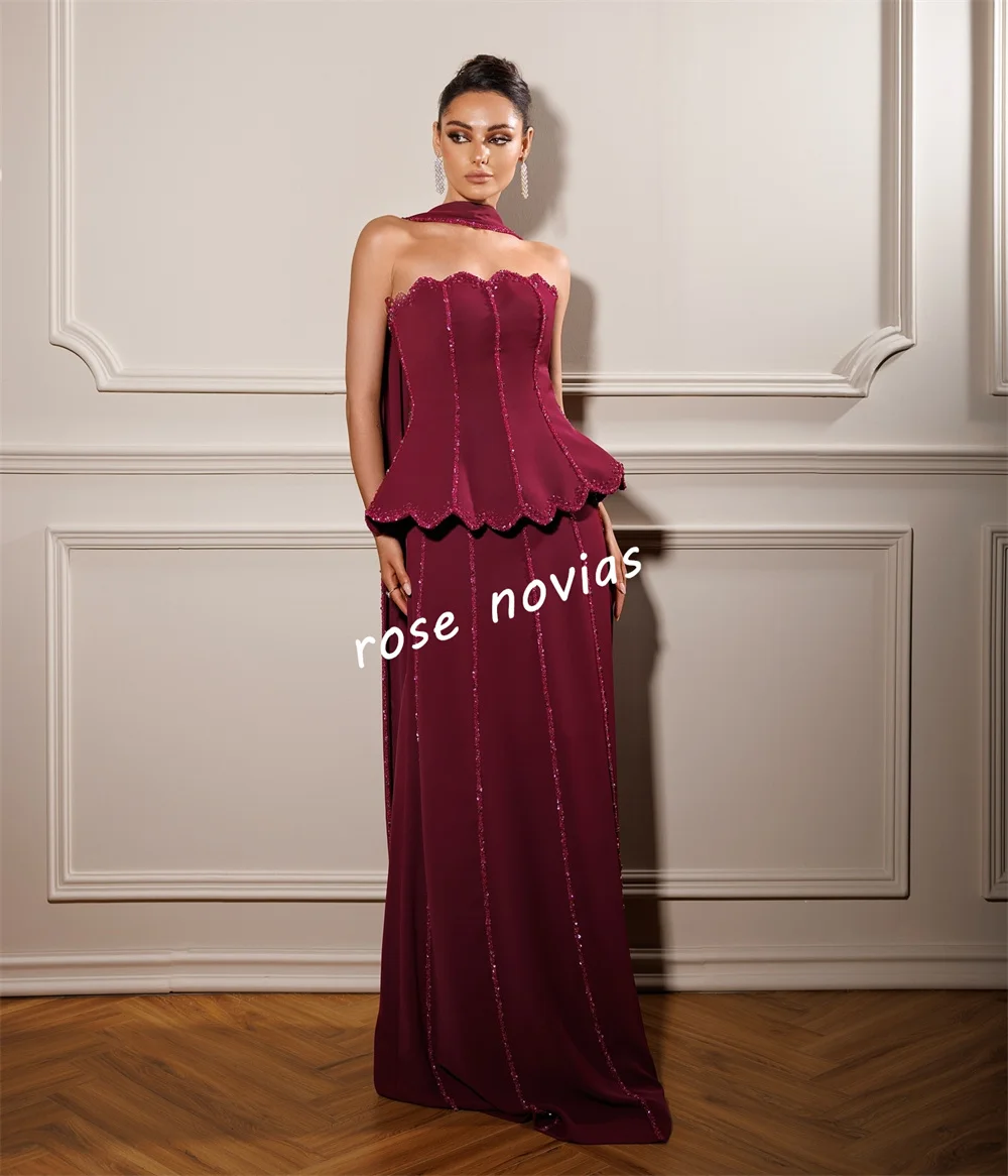 Customized High Quality Evening Dress Glitter Strapless A-line Long Dresses Bespoke Occasion Prom Elegant Party Wedding